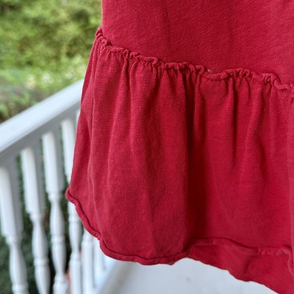Matilda Jane Red Ruffle Hem Short Sleeve Top - S - Great Condition - Picture 4 of 5